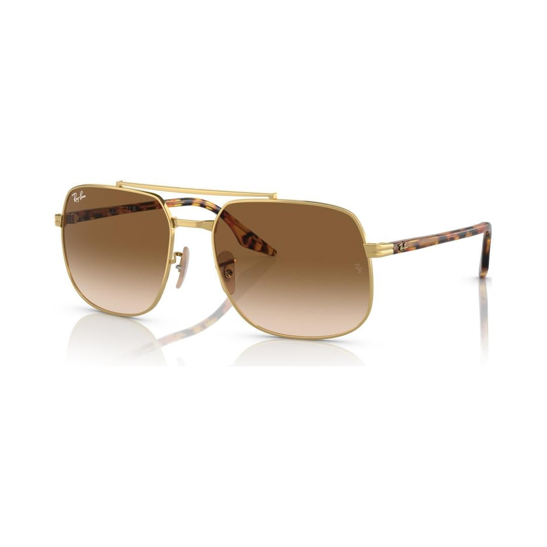 Ray-Ban 3699 Sunglasses 001/51 - Gold - Clear Gradient Brown Unisex Square