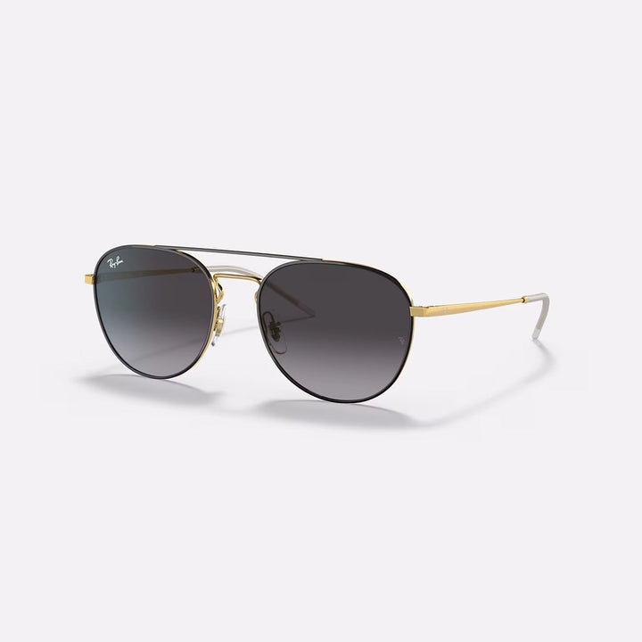 RAY-BAN RB3589 Sunglasses - Unisex, Full-Rim, Black On Gold
