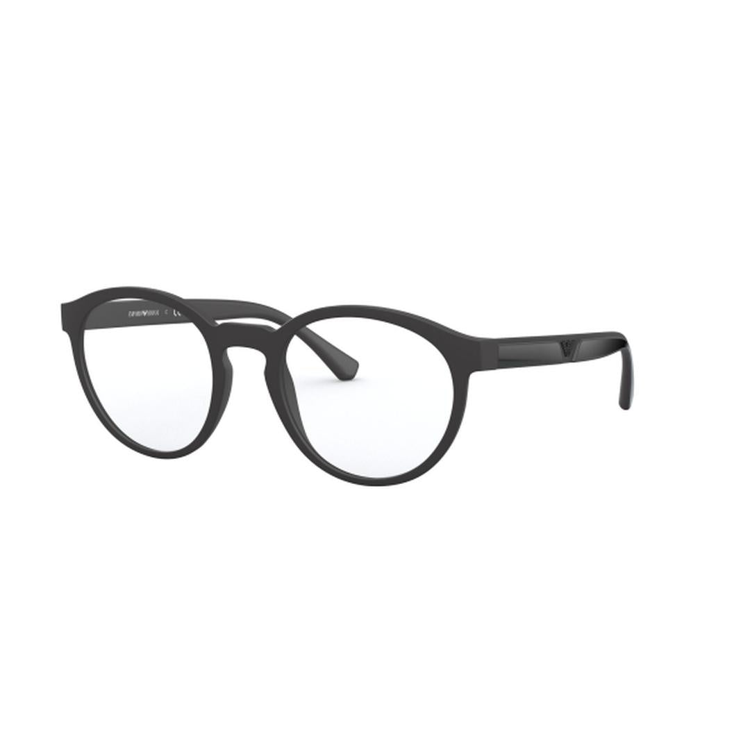 Emporio Armani Men Round Matte Black Clear with Sun Clip-ons Sunglasses