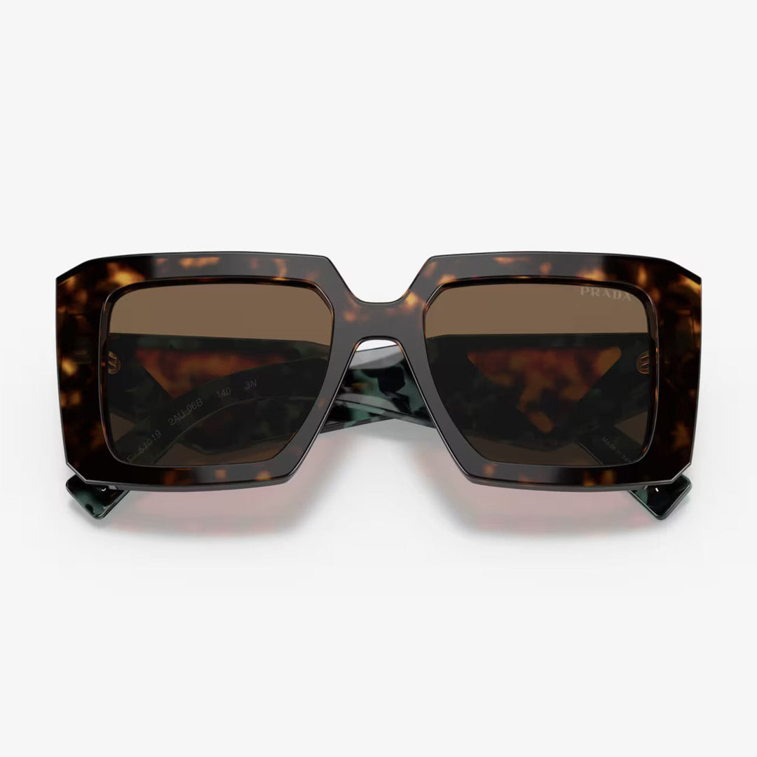 Prada PR 23YS 51 Women's Square Sunglasses - Tortoise Acetate Frame, Polyamide Lenses