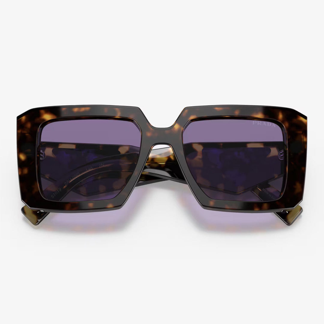 Prada PR 23YS 51 Women's Square Sunglasses - Tortoise Acetate Frame, Polyamide Lenses