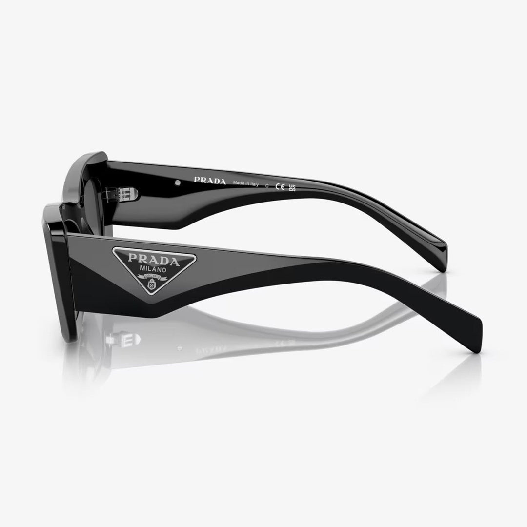 Prada PR 13ZS 1AB5S0 50 Women's Cat-Eye Sunglasses - Black Acetate Frame, Dark Grey Lenses