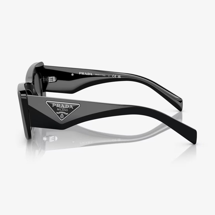 Prada PR 13ZS 1AB5S0 50 Women's Cat-Eye Sunglasses - Black Acetate Frame, Dark Grey Lenses