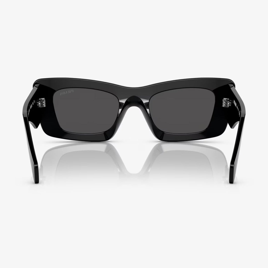 Prada PR 13ZS 1AB5S0 50 Women's Cat-Eye Sunglasses - Black Acetate Frame, Dark Grey Lenses