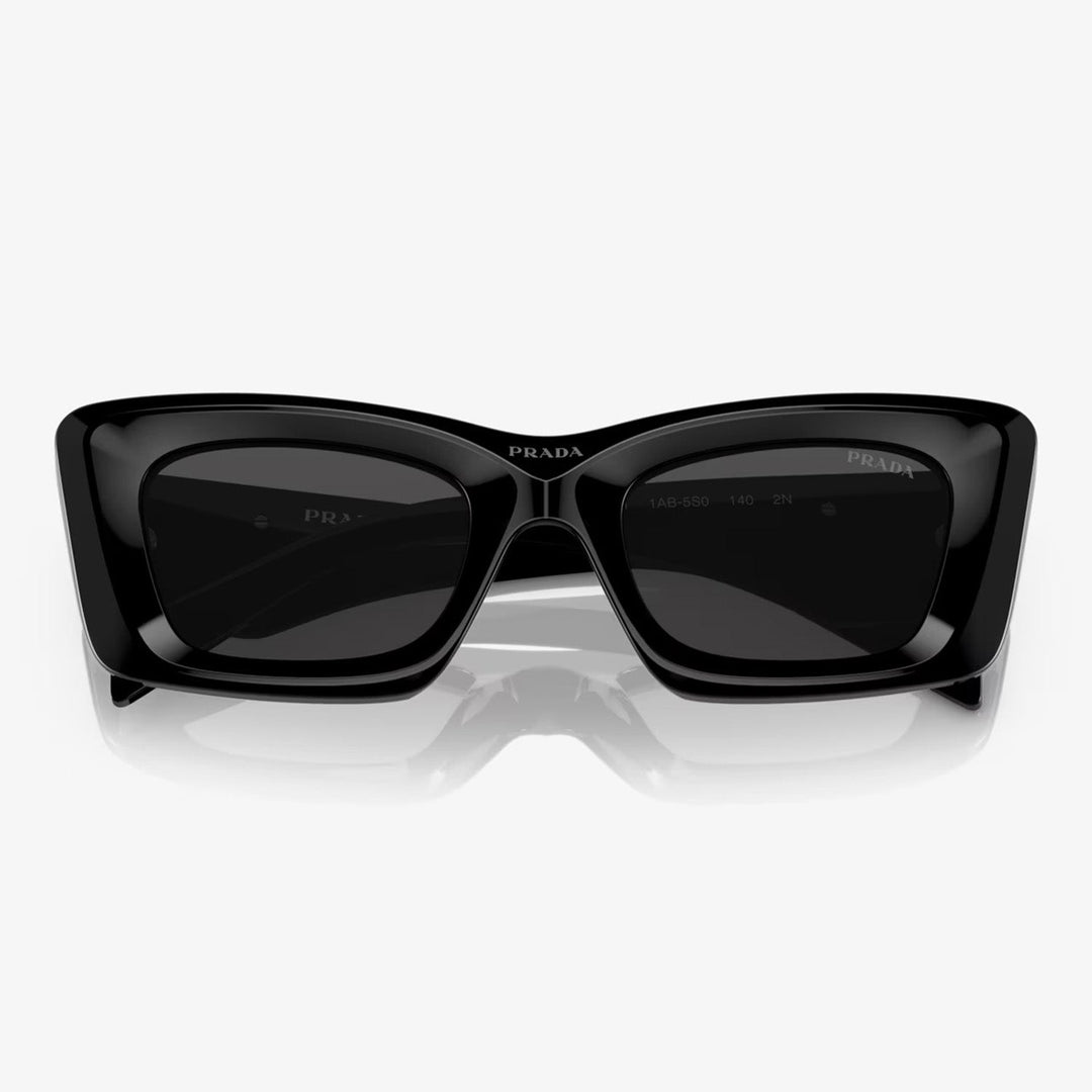 Prada PR 13ZS 1AB5S0 50 Women's Cat-Eye Sunglasses - Black Acetate Frame, Dark Grey Lenses