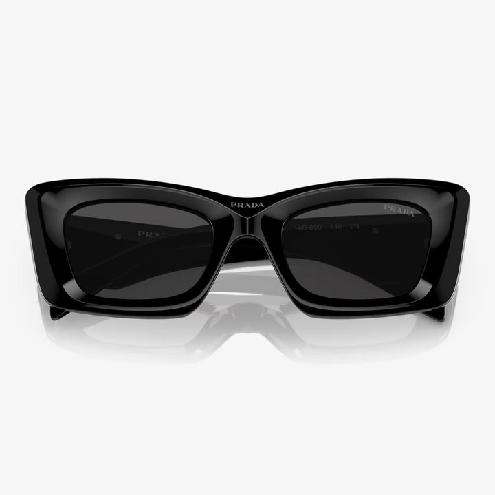 Prada PR 13ZS 1AB5S0 50 Women's Cat-Eye Sunglasses - Black Acetate Frame, Dark Grey Lenses