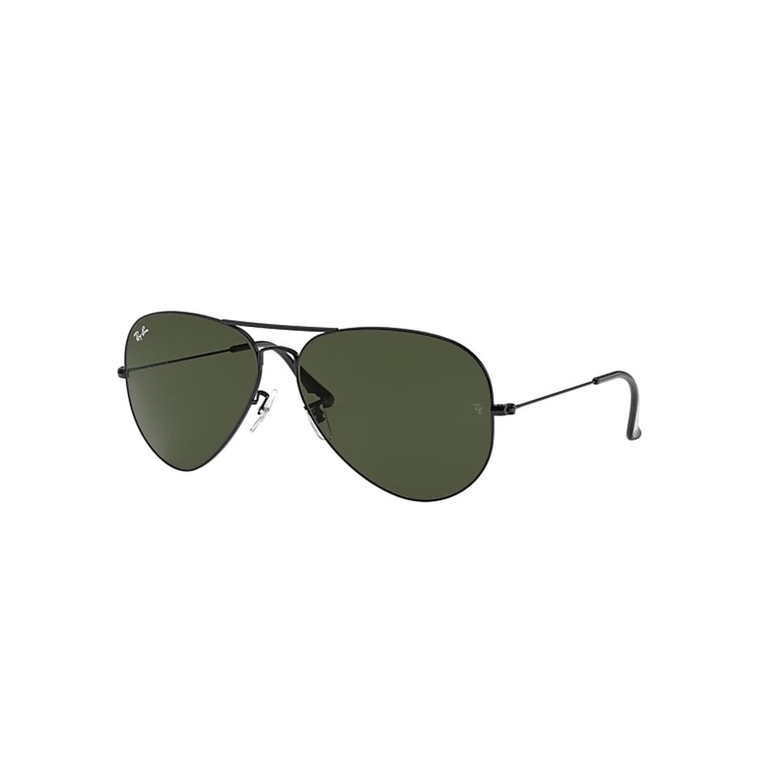 Ray-Ban Aviator Black Green Large Aviator 3026 Sunglasses