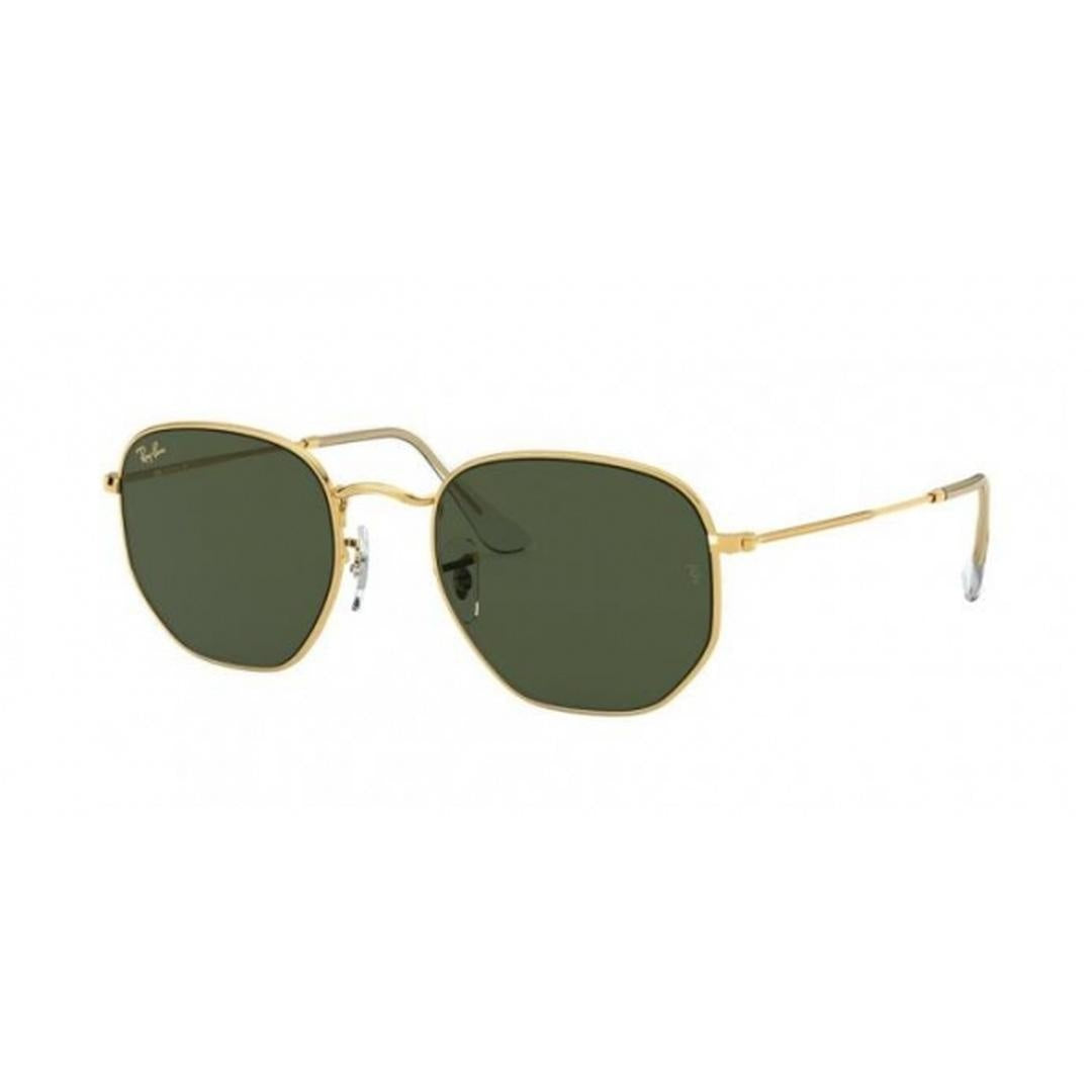 Ray-Ban Hexagonal 3548 Sunglasses 919631 - Gold - Green Unisex Irregular