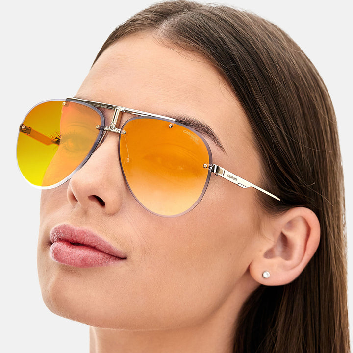Carrera 1032/S 2 06j 62-12 Grey Shaded Gold Mirror Unisex Sunglasses