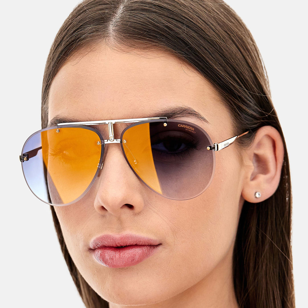 Carrera 1032/S 2 06j 62-12 Grey Shaded Gold Mirror Unisex Sunglasses