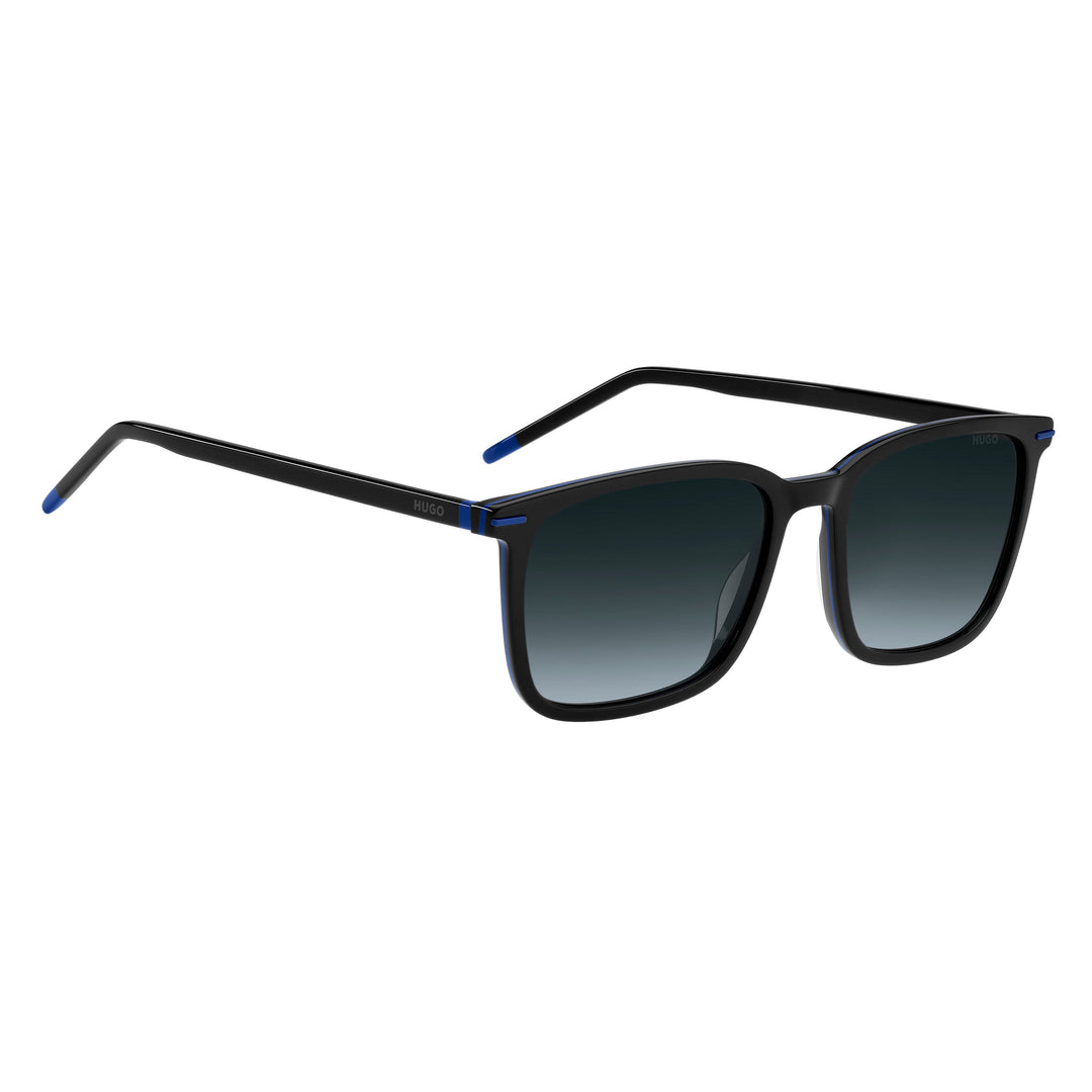 HUGO HG 1168/S Sunglasses - Black Blue Acetate Frame, Dark Gray Shaded Lenses