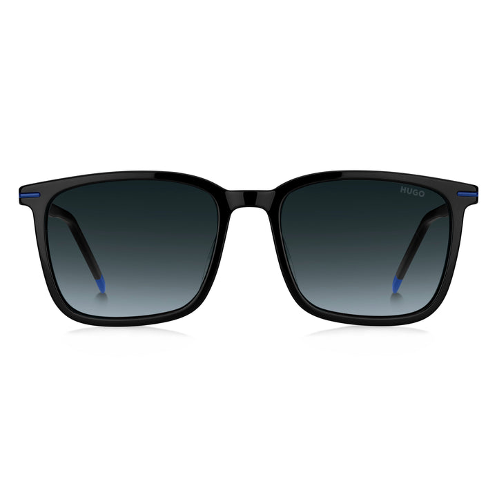 HUGO HG 1168/S Sunglasses - Black Blue Acetate Frame, Dark Gray Shaded Lenses
