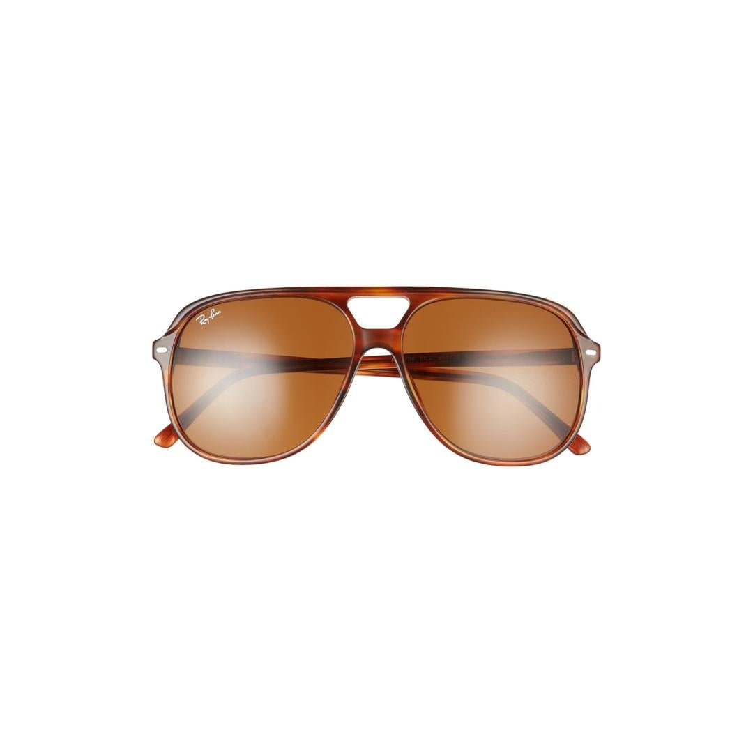 Ray-Ban Bill RB2198 Sunglasses Brown Lenses Striped Havana 60 RB2198-954-33-60