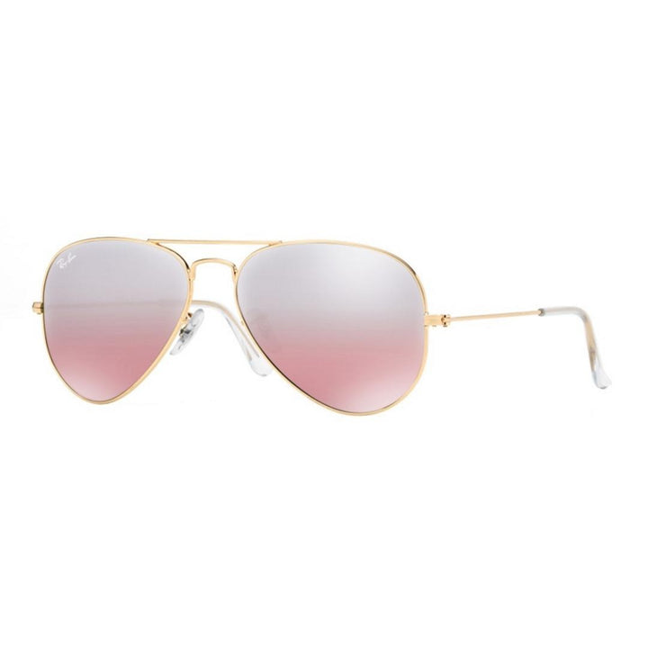 Ray-Ban Aviator Gold Brown-Pink Silver Mirror Sunglasses