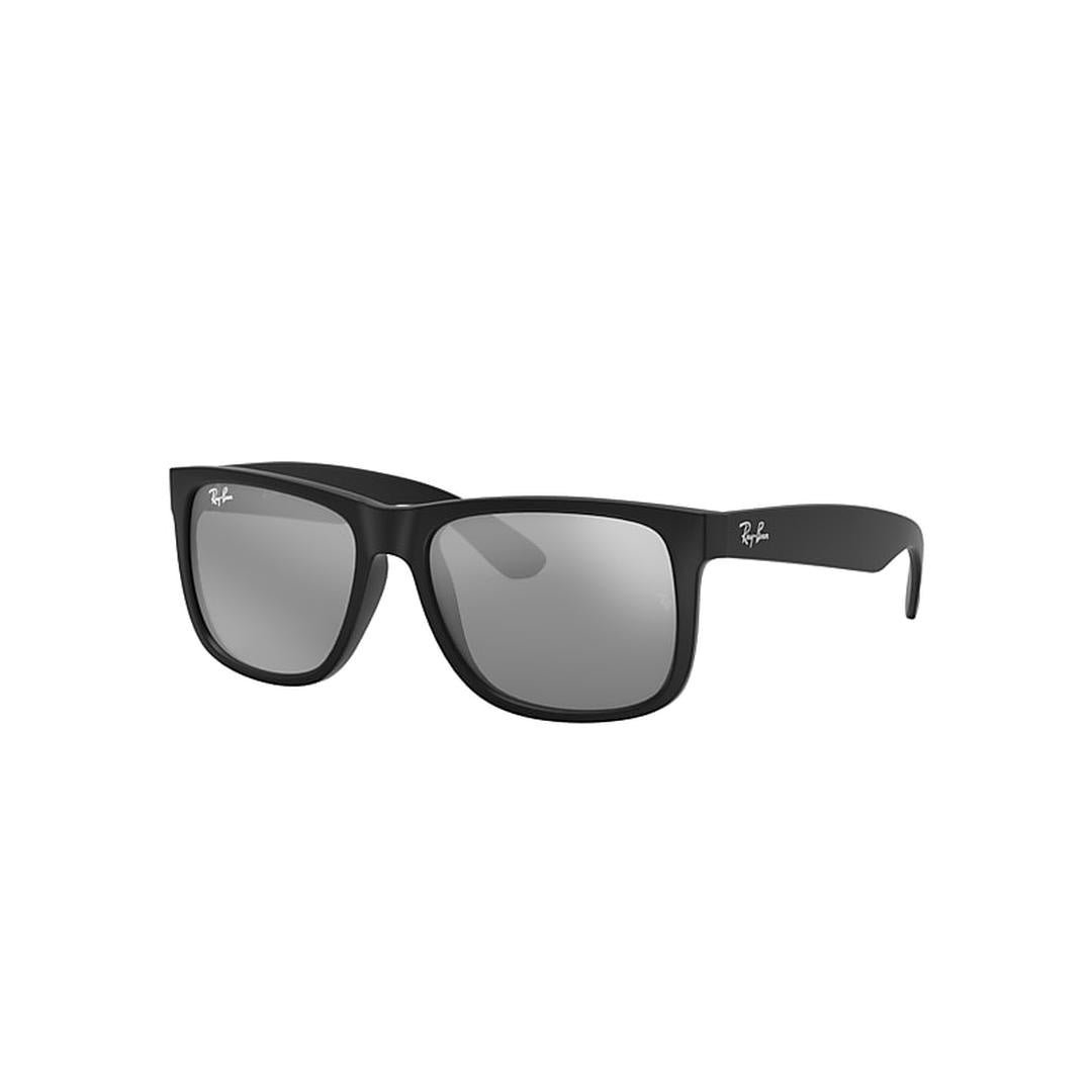 Ray-Ban Men Rectangle Rubber Black Grey Mirror Sunglasses