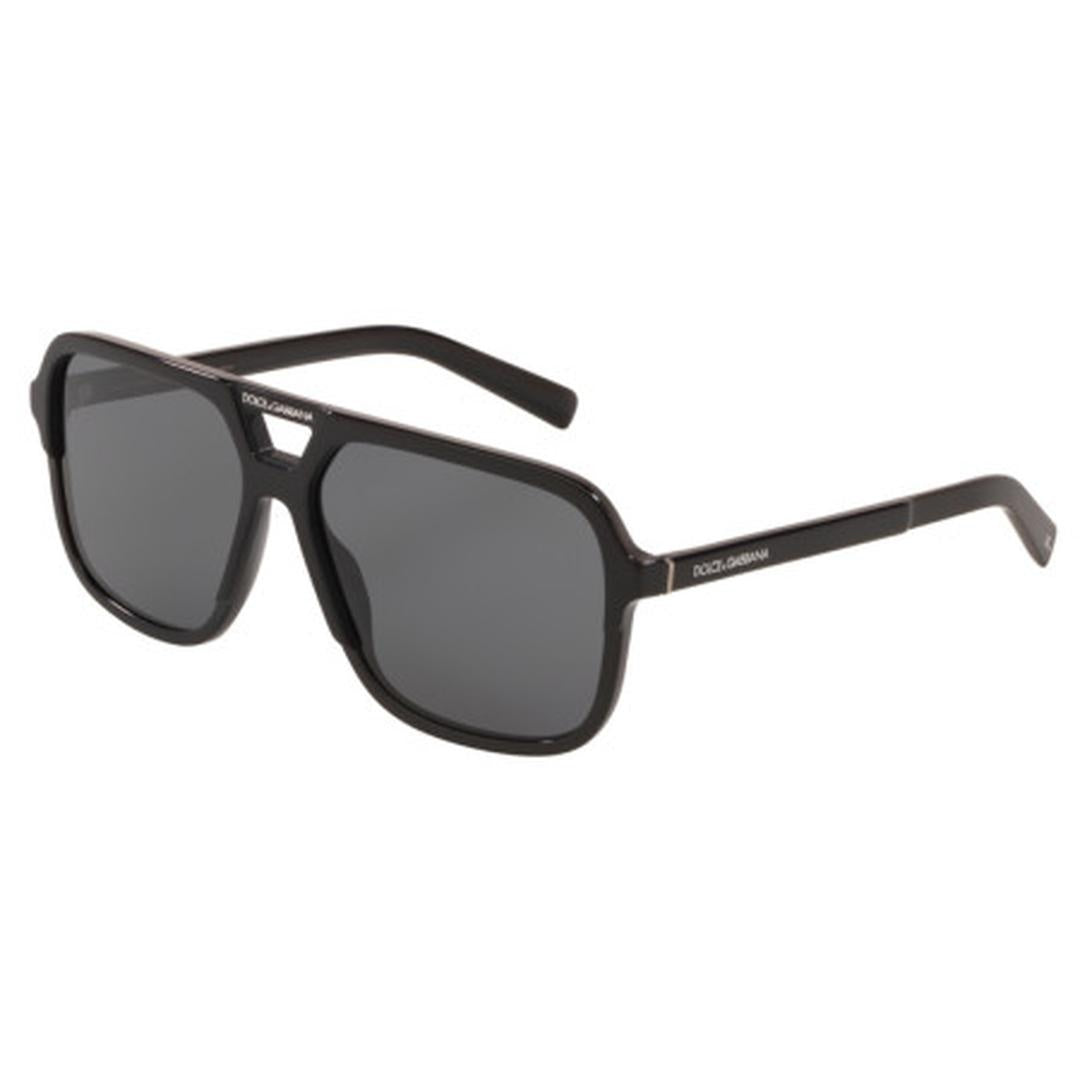 Dolce & Gabbana 4354 Sunglasses 193481 - Black - Polar Grey Men Square