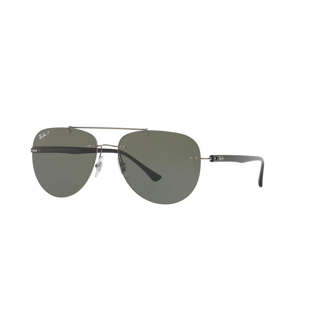 Ray-Ban Rimless Mens Gunmetal Green G-15 Polarized Sunglasses - Grey - One Size