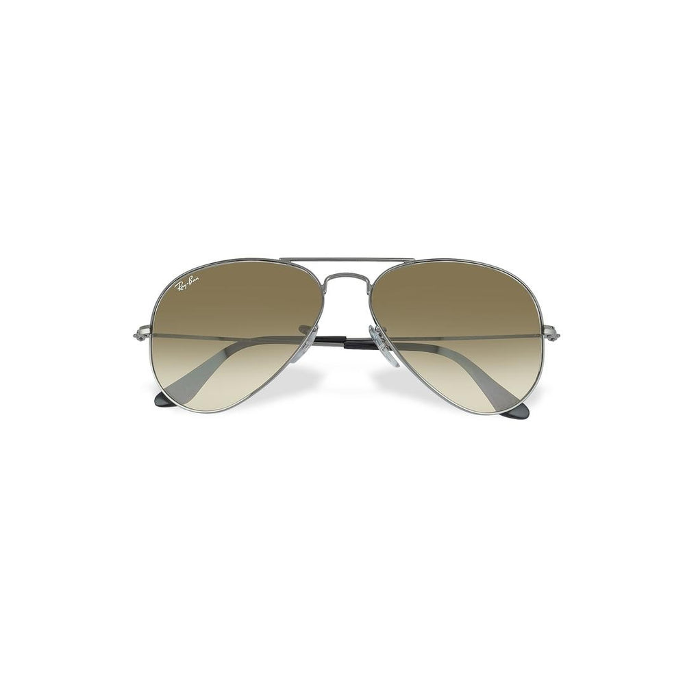 Ray-Ban Men Aviator Gunmetal Brown Gradient Sunglasses in Grey
