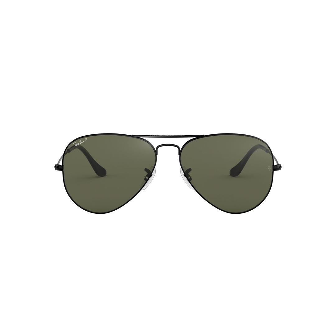 Ray-Ban Men Aviator Black Green Polarized Aviator 3025 Sunglasses
