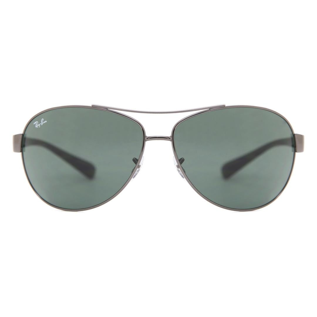 Ray-Ban Men Aviator Gunmetal Green Sunglasses in Grey