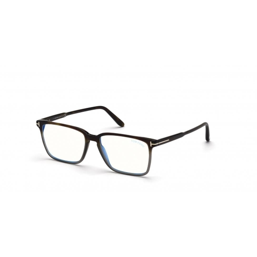 Tom Ford 5696B Blue Light Blocking Filtering Eyeglasses 056 - Shiny Grad. Havana-to-grey Front W. Havana Temples / Blue Block Lenses Men Havana Gradie