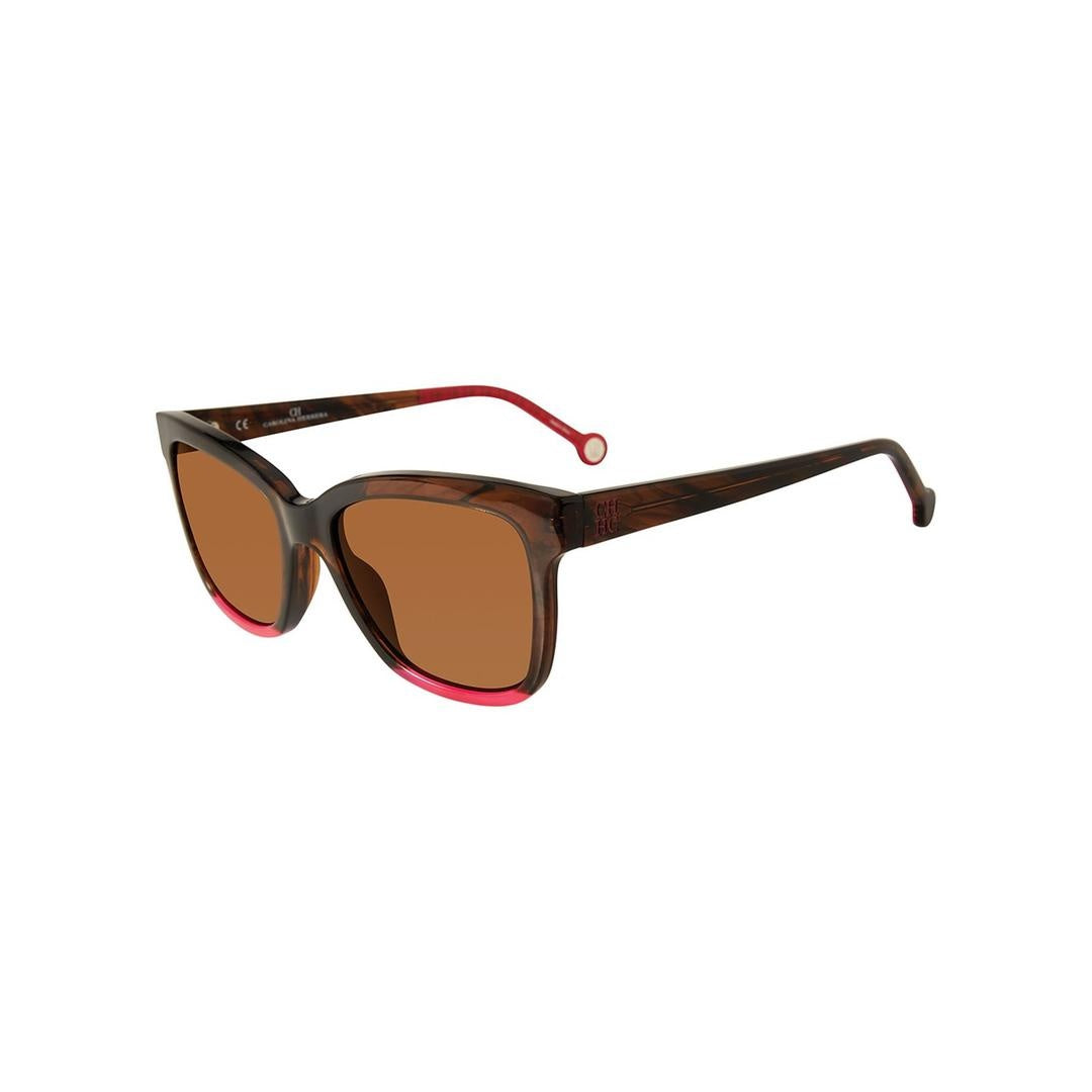 Carolina Herrera Brown Square Unisex Sunglasses SHE744 06YH 53