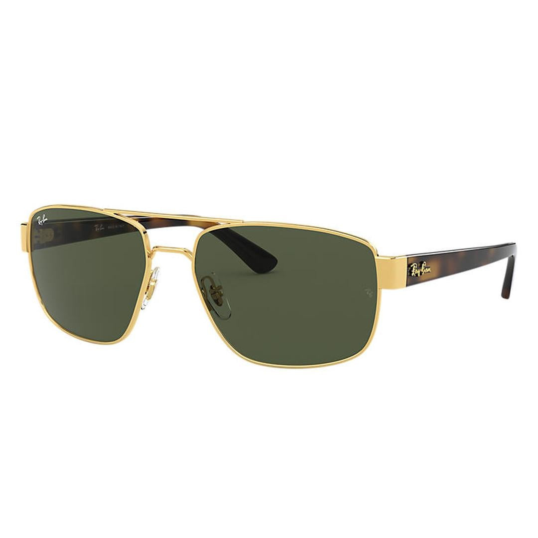 Ray-Ban Rectangle Polished Arista Gold G-15 Green RB3663