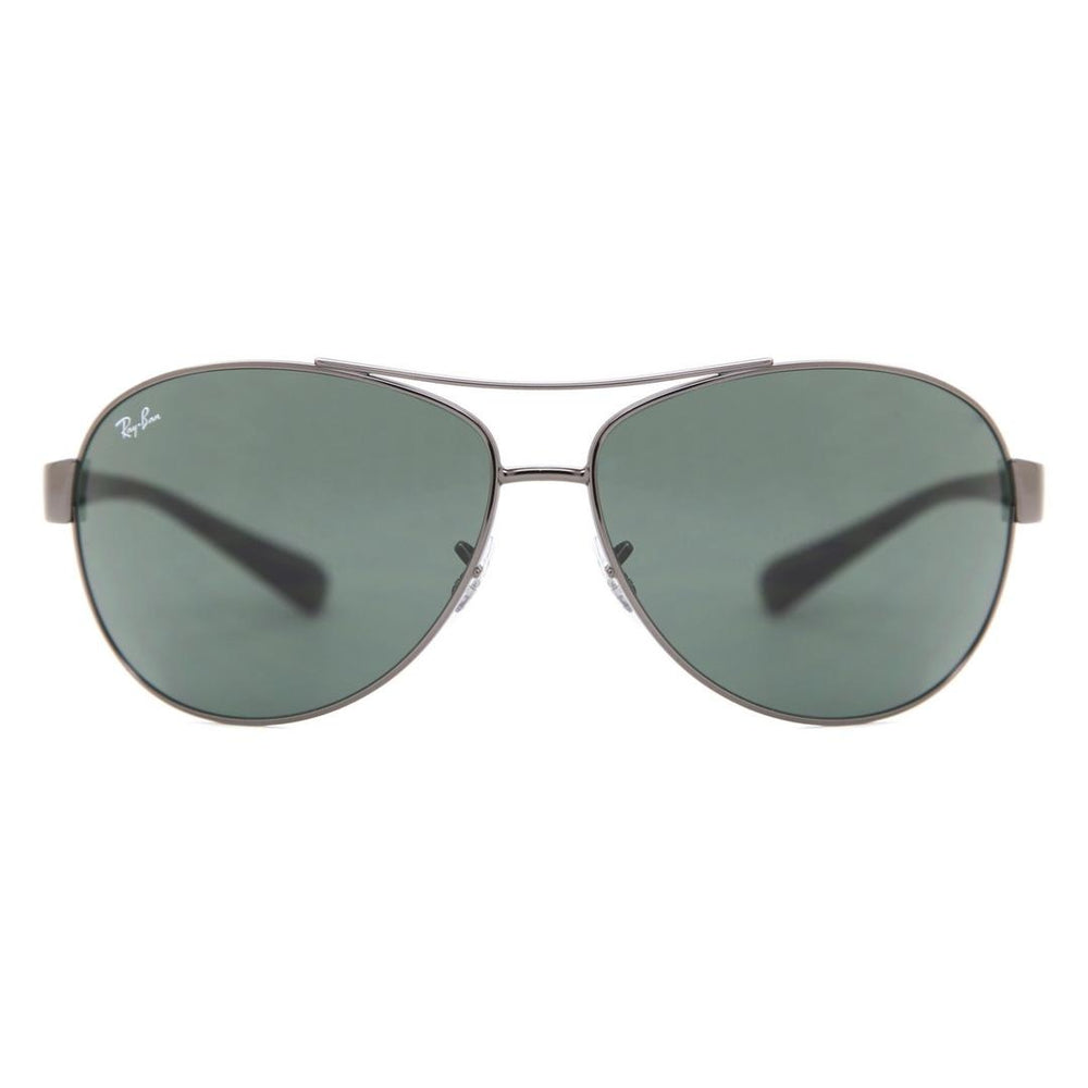 Ray-Ban Men Aviator Gunmetal Green Sunglasses in Grey