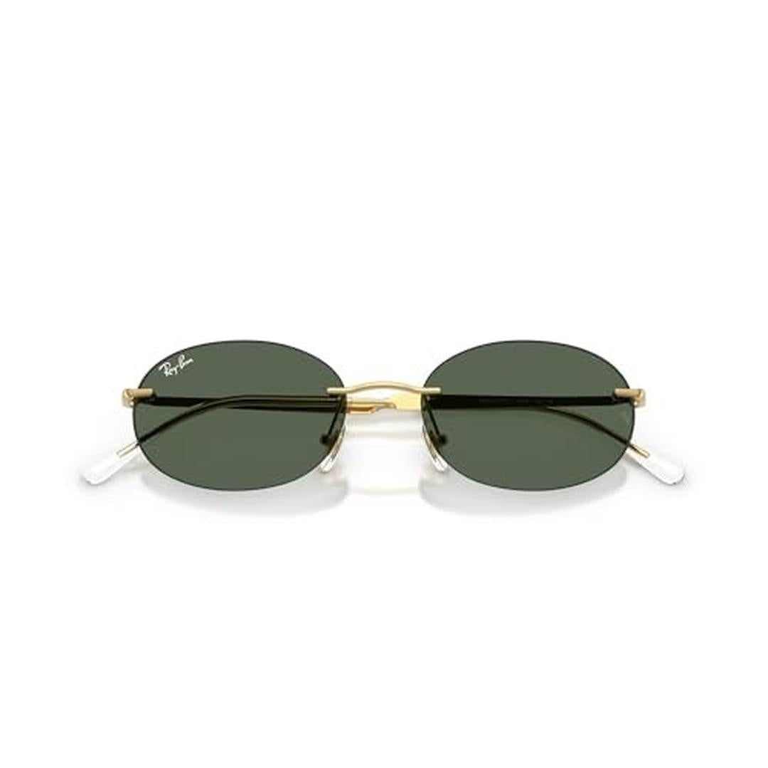 Ray-Ban Rb3767 Oval Sunglasses, Gold/Dark Green, 54 Mm