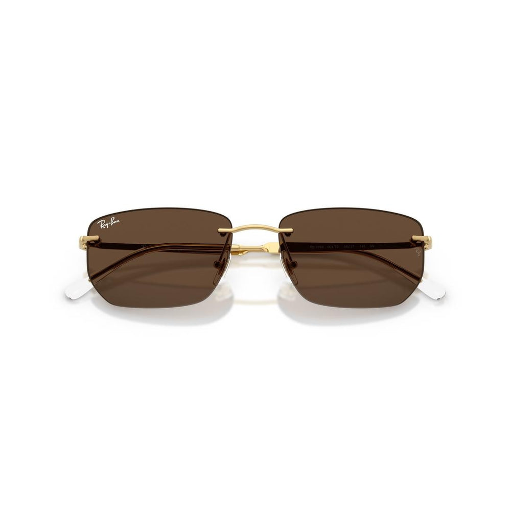 Ray-Ban 3768 Sunglasses 001/73 - Gold - Dark Brown Unisex Irregular
