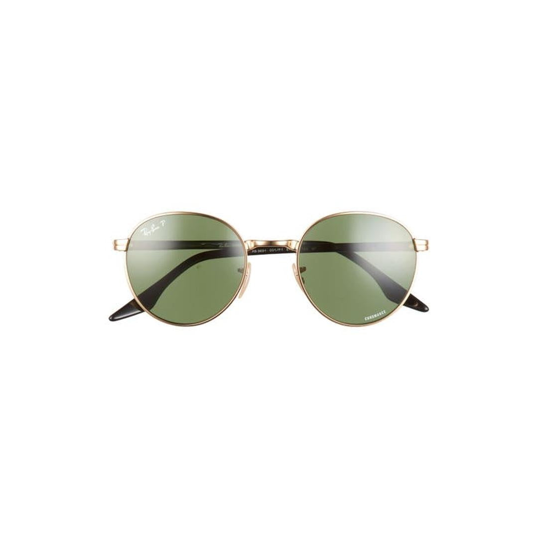 Ray-Ban RB 3691 001/P1, ROUND Sunglasses, UNISEX, Polarised, Available with Prescription