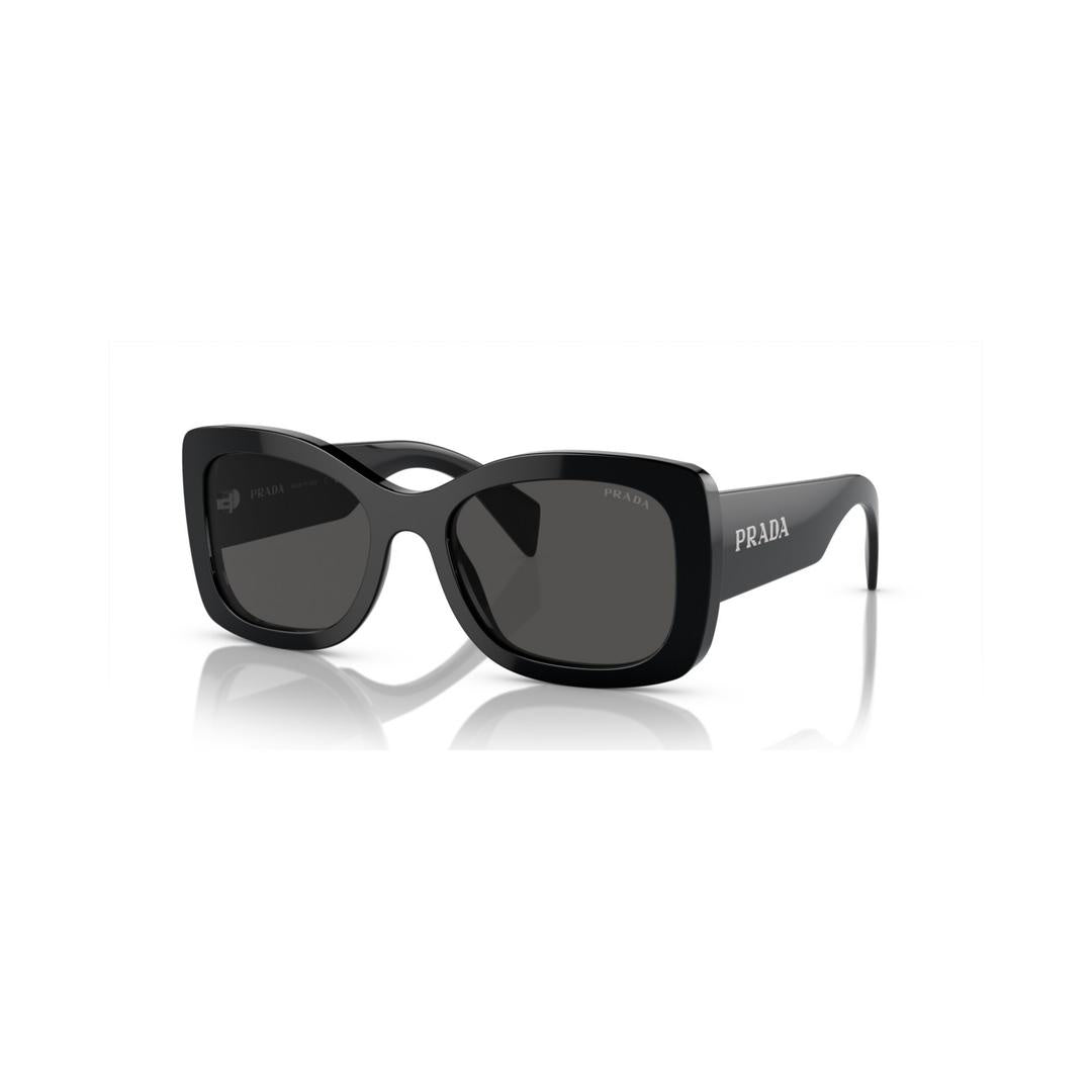 Prada A08S Sunglasses 1AB5S0 - Black - Dark Grey Women Oval