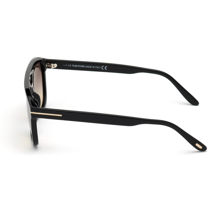 Tom Ford Gerrard FT0776 - 01B 56 Sunglasses - Shiny Black Frame, Gradient Smoke Lenses
