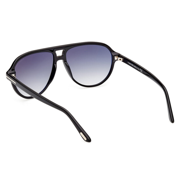 Tom Ford Jeffrey FT0932/01B 59 Sunglasses - Shiny Black Frame, Gradient Smoke Lenses