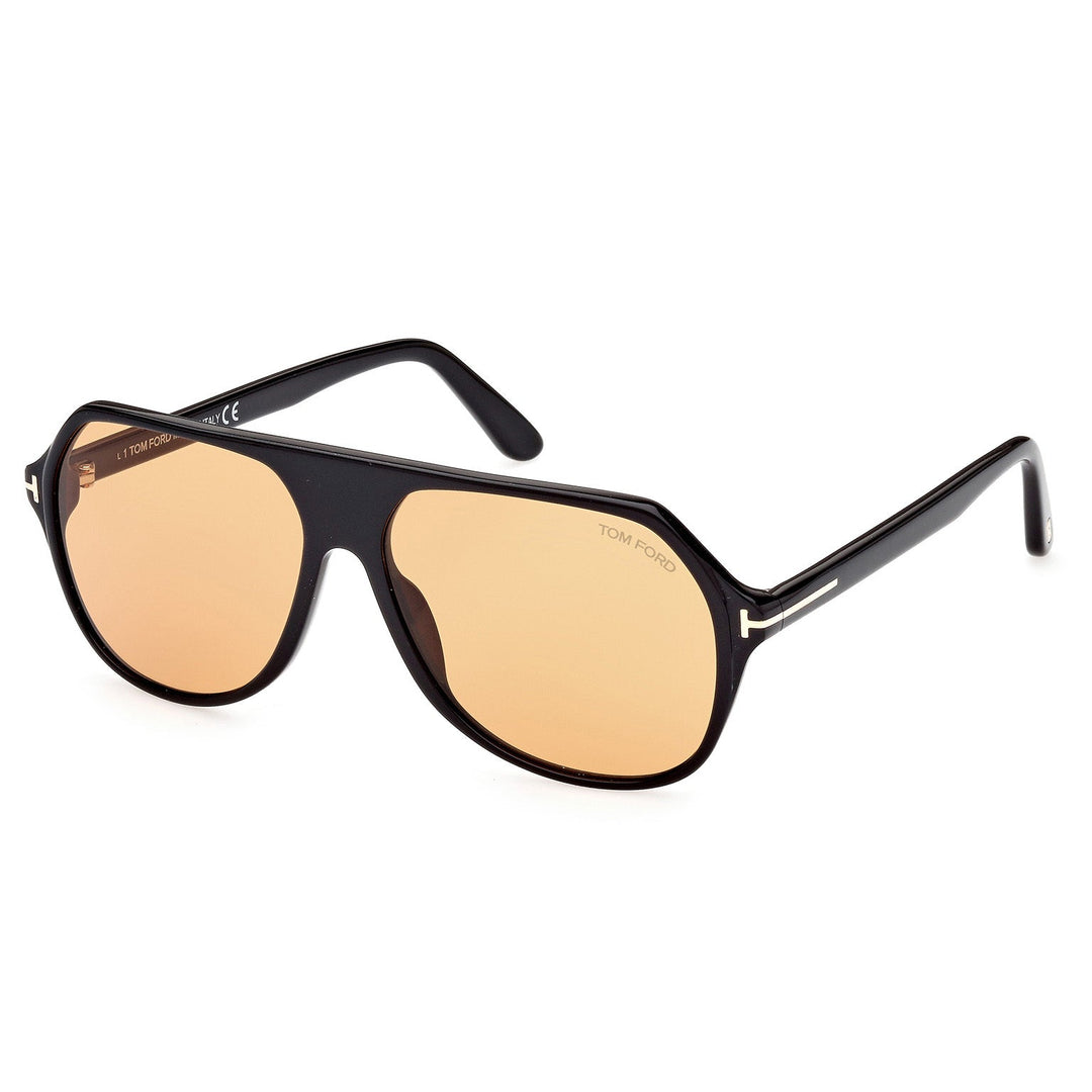 Tom Ford Hayes FT0934 - 01E 59 Sunglasses - Black Aviator Frame, Brown Lenses