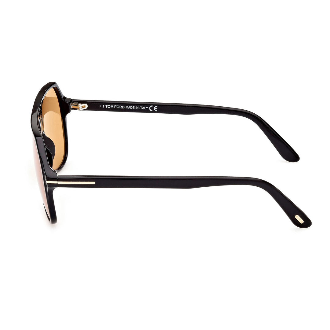 Tom Ford Hayes FT0934 - 01E 59 Sunglasses - Black Aviator Frame, Brown Lenses