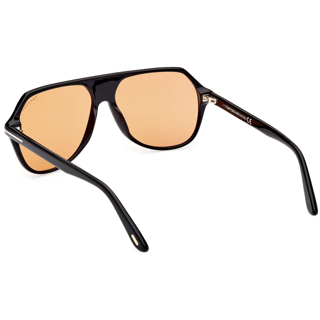 Tom Ford Hayes FT0934 - 01E 59 Sunglasses - Black Aviator Frame, Brown Lenses