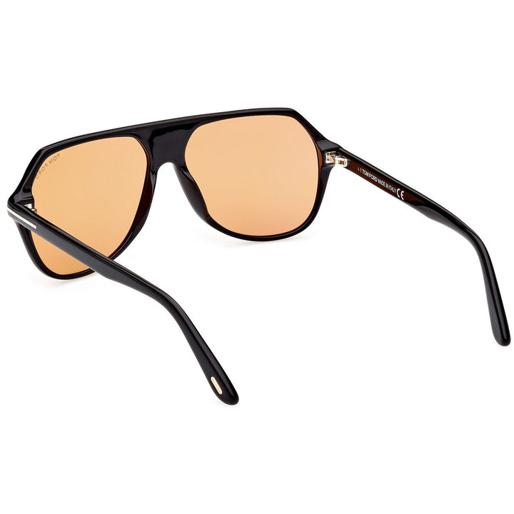 Tom Ford Hayes FT0934 - 01E 59 Sunglasses - Black Aviator Frame, Brown Lenses