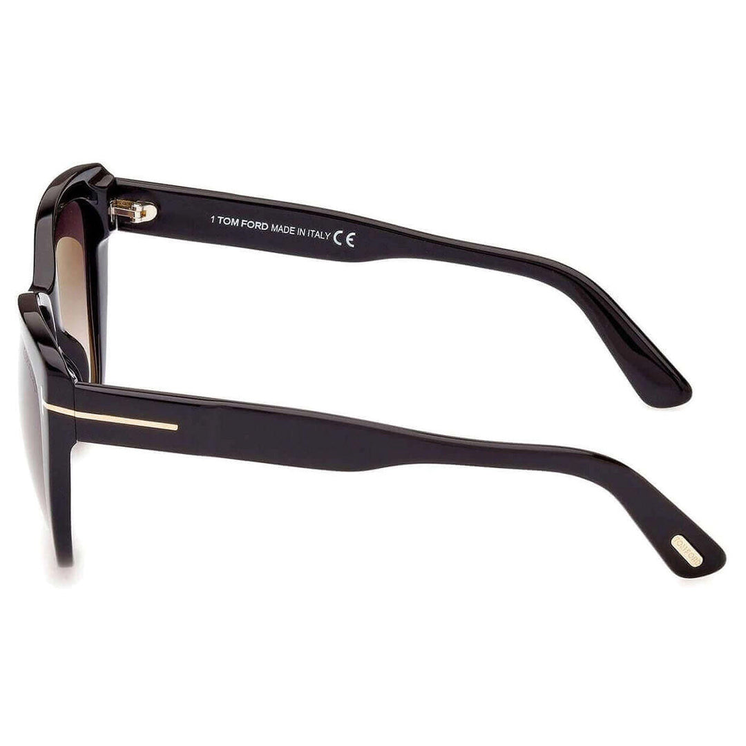 Tom Ford Nora FT0937 - 01B 57 Sunglasses - Black Cat-Eye Frame, Gray Gradient Lenses