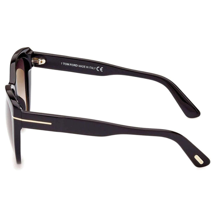 Tom Ford Nora FT0937 - 01B 57 Sunglasses - Black Cat-Eye Frame, Gray Gradient Lenses