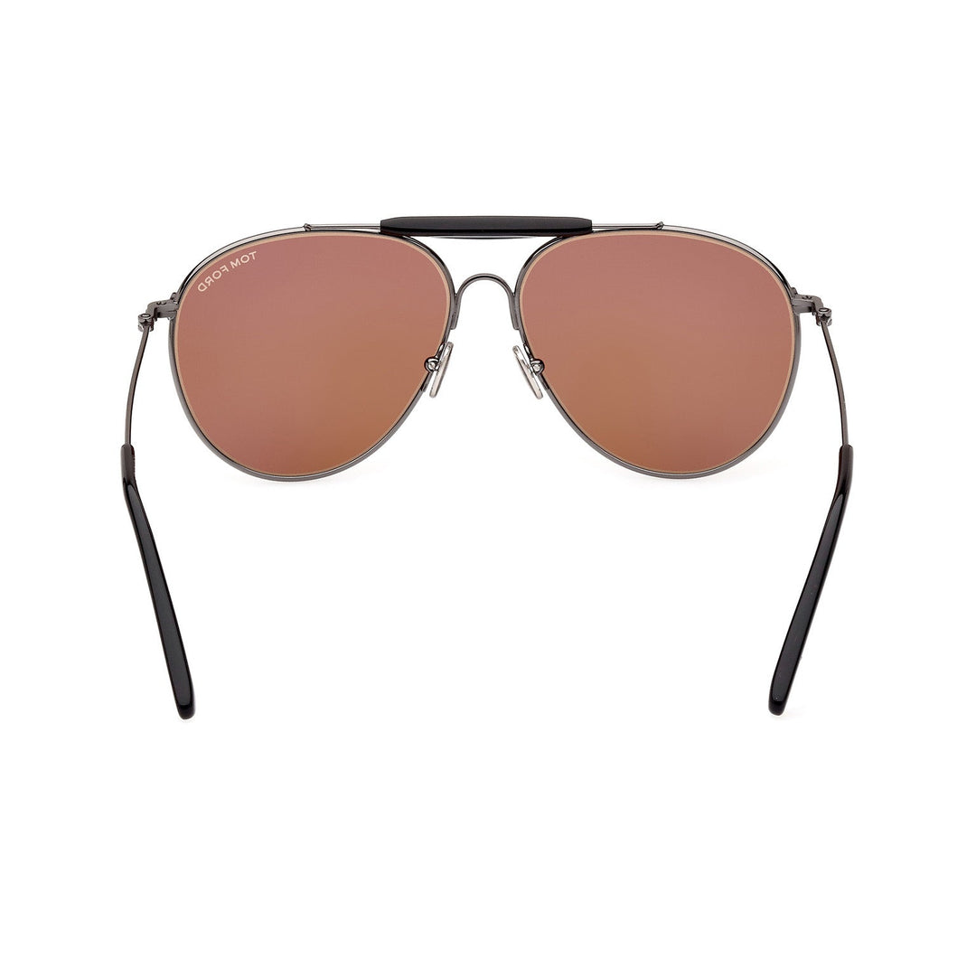 Tom Ford Raphael FT0995-08E 59 Sunglasses - Shiny Gunmetal Frame, Brown Lenses