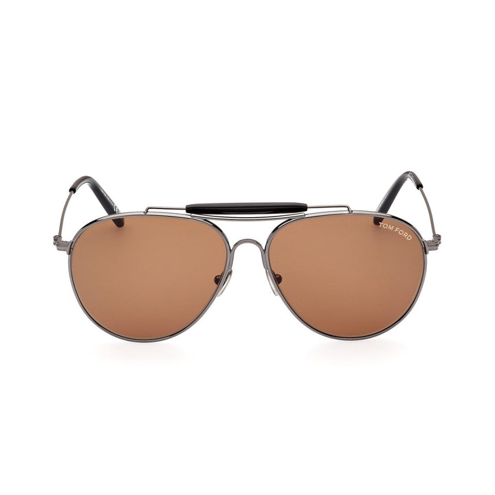Tom Ford Raphael FT0995-08E 59 Sunglasses - Shiny Gunmetal Frame, Brown Lenses