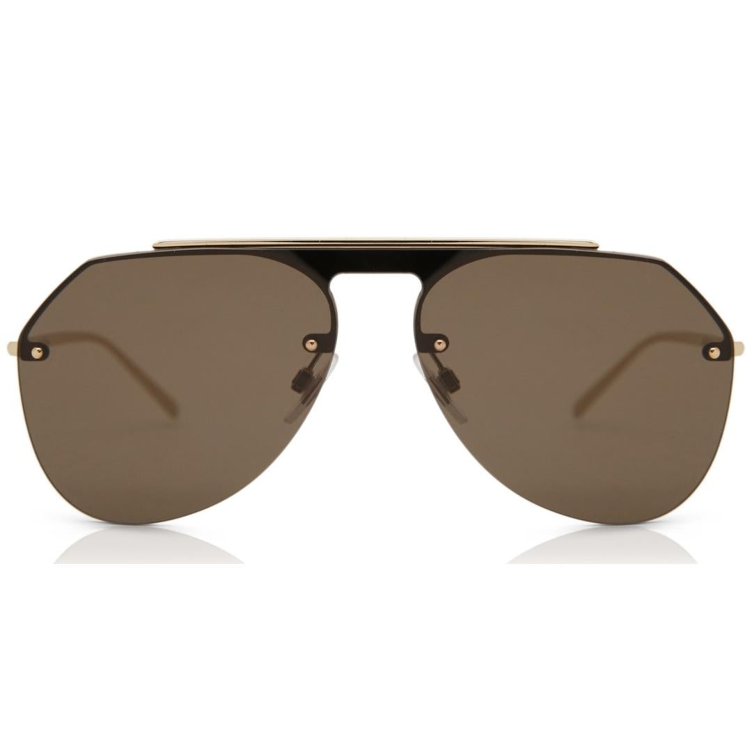 Dolce & Gabbana Aviator Mens Gold Brown Gradient Sunglasses Metal - One Size