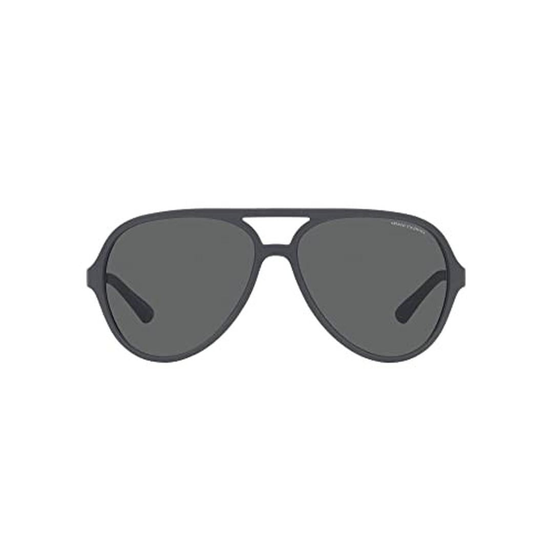 A|X ARMANI EXCHANGE Men's AX4133S Round Sunglasses, Matte Grey/Dark Grey, 60 Mm