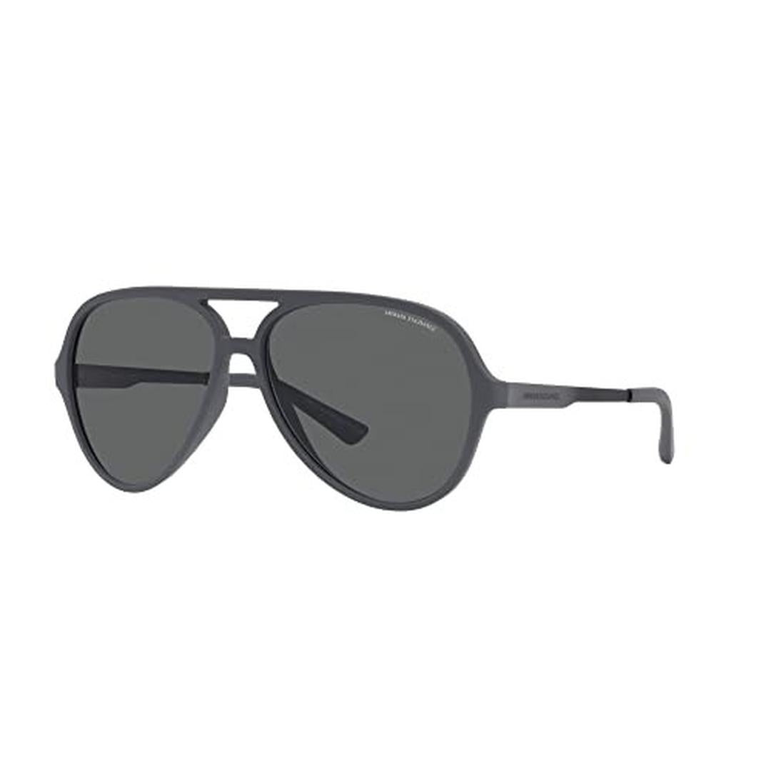 A|X ARMANI EXCHANGE Men's AX4133S Round Sunglasses, Matte Grey/Dark Grey, 60 Mm