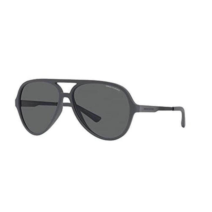 A|X ARMANI EXCHANGE Men's AX4133S Round Sunglasses, Matte Grey/Dark Grey, 60 Mm