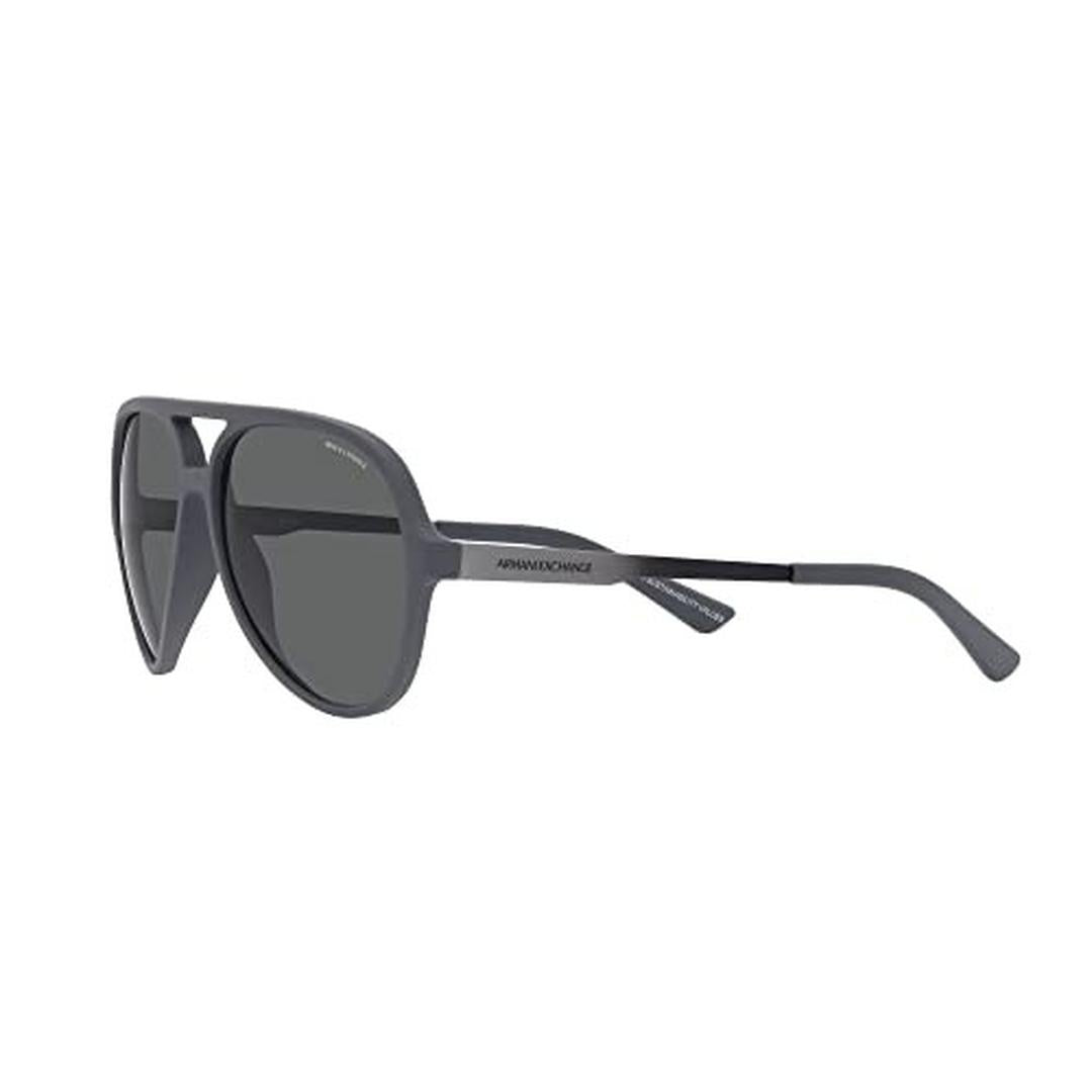 A|X ARMANI EXCHANGE Men's AX4133S Round Sunglasses, Matte Grey/Dark Grey, 60 Mm