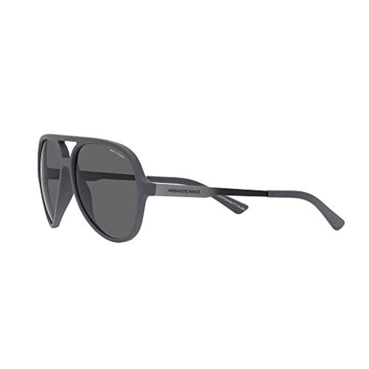 A|X ARMANI EXCHANGE Men's AX4133S Round Sunglasses, Matte Grey/Dark Grey, 60 Mm