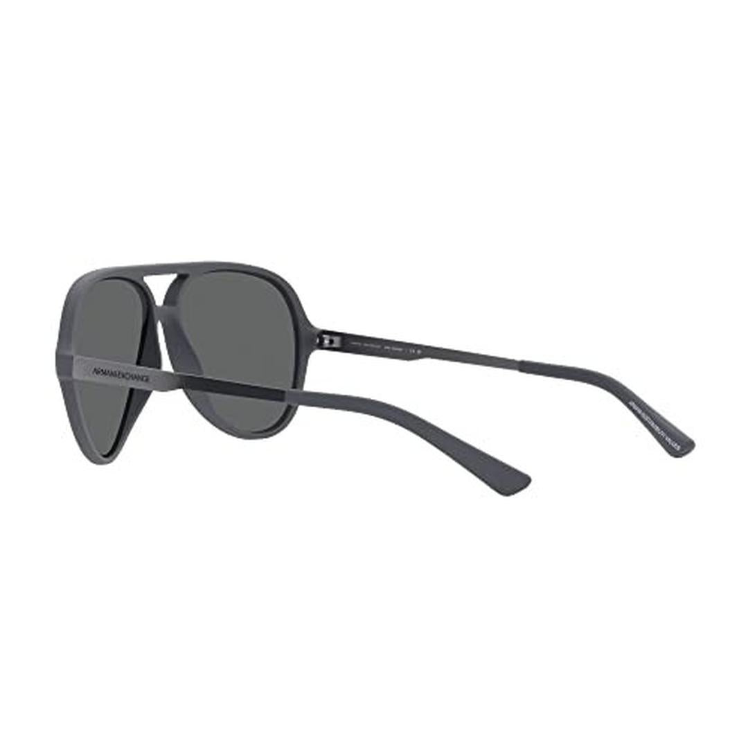 A|X ARMANI EXCHANGE Men's AX4133S Round Sunglasses, Matte Grey/Dark Grey, 60 Mm