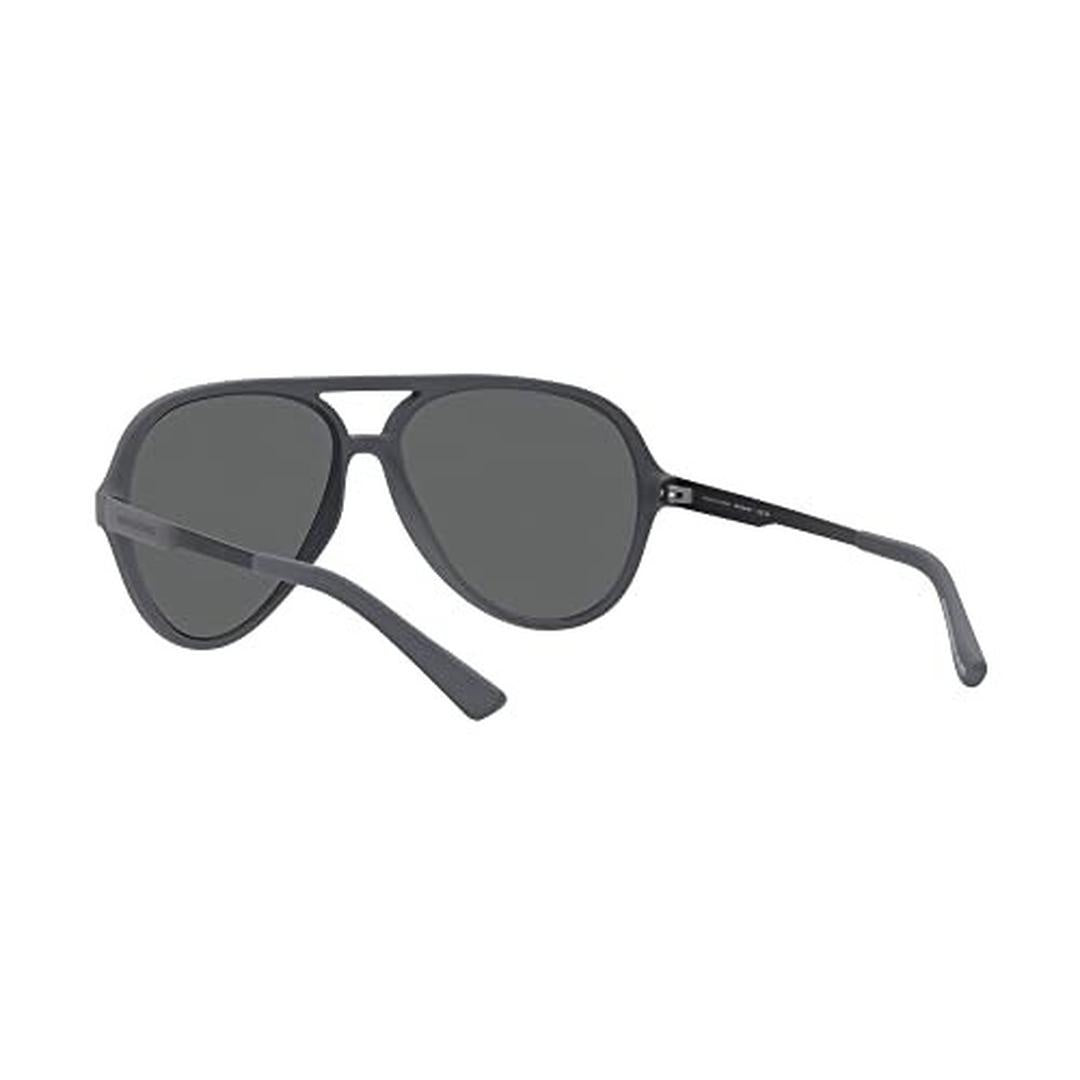 A|X ARMANI EXCHANGE Men's AX4133S Round Sunglasses, Matte Grey/Dark Grey, 60 Mm